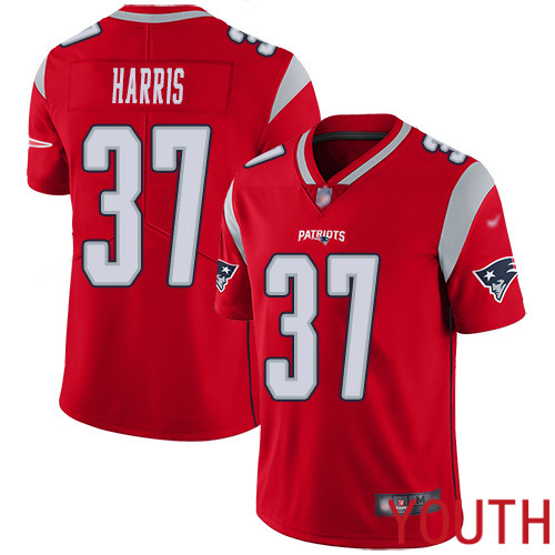 New England Patriots Football #37 Inverted Legend Limited Red Youth Damien Harris NFL Jersey